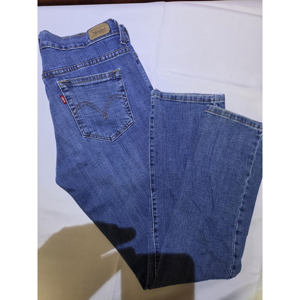 Levi's 505 Jeans Womens 6 Blue Straight Leg Medium Wash Stretch Denim Casual